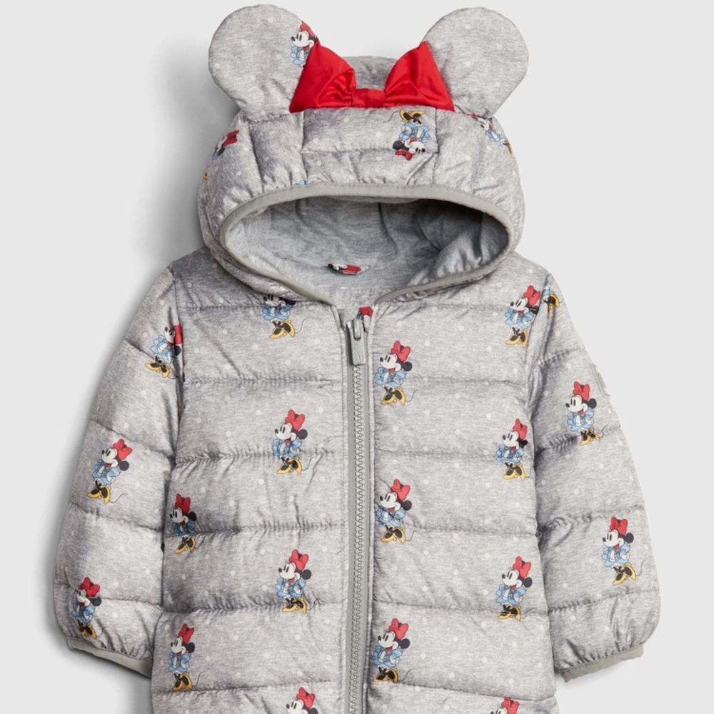 Baby Gap Minnie Mouse Grey Water Resistant Jacket